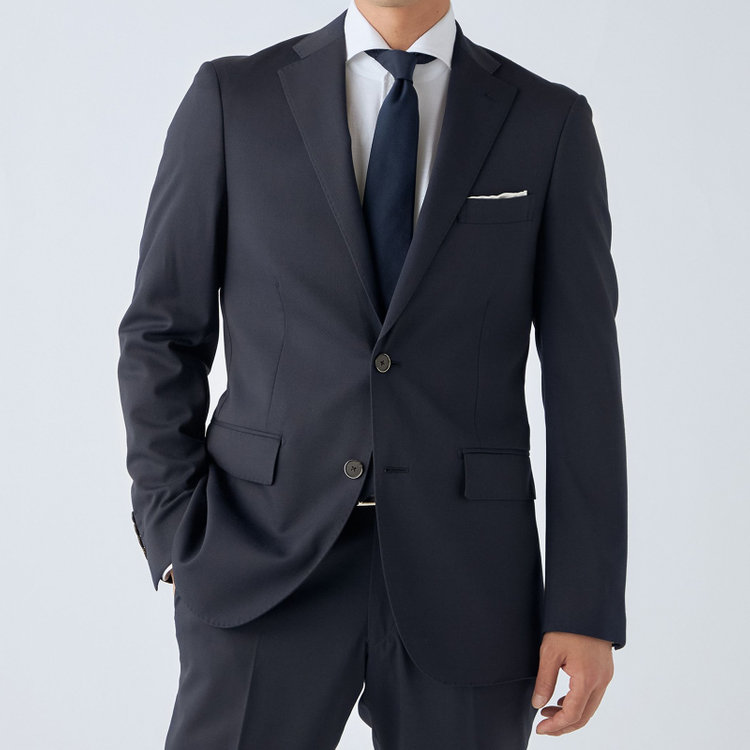 ＪＰ コンフォート 【ULTRA MOVE CROSS】【JOHN PEARSE comfort】【年間】2釦シングルジャケット/ネイビー×カルゼ 紺濃色