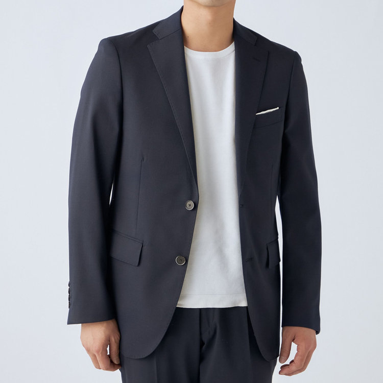ＪＰ コンフォート 【ULTRA MOVE CROSS】【JOHN PEARSE comfort】【年間】2釦シングルジャケット/ネイビー×カルゼ 紺濃色