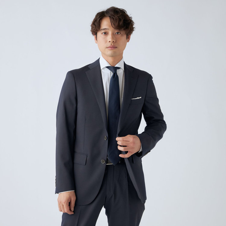 ＪＰ コンフォート 【ULTRA MOVE CROSS】【JOHN PEARSE comfort】【年間】2釦シングルジャケット/ネイビー×カルゼ 紺濃色