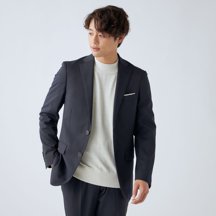 ＪＰ コンフォート 【ULTRA MOVE CROSS】【JOHN PEARSE comfort】【年間】2釦シングルジャケット/ネイビー×カルゼ 紺濃色