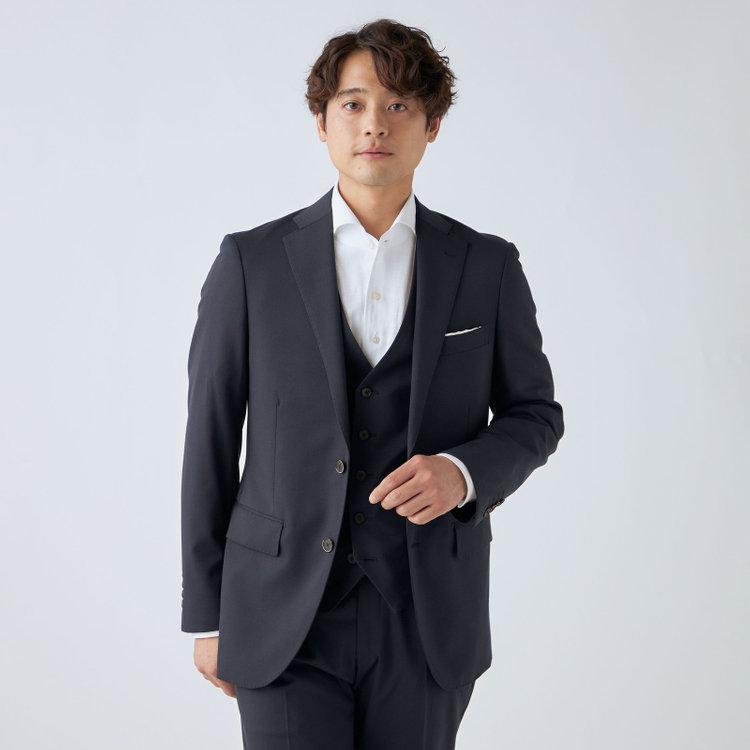 ＪＰ コンフォート 【ULTRA MOVE CROSS】【JOHN PEARSE comfort】【年間】2釦シングルジャケット/ネイビー×カルゼ 紺濃色