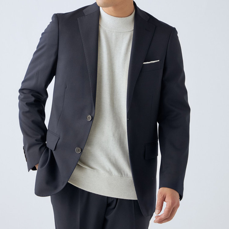 ＪＰ コンフォート 【ULTRA MOVE CROSS】【JOHN PEARSE comfort】【年間】2釦シングルジャケット/ネイビー×カルゼ 紺濃色
