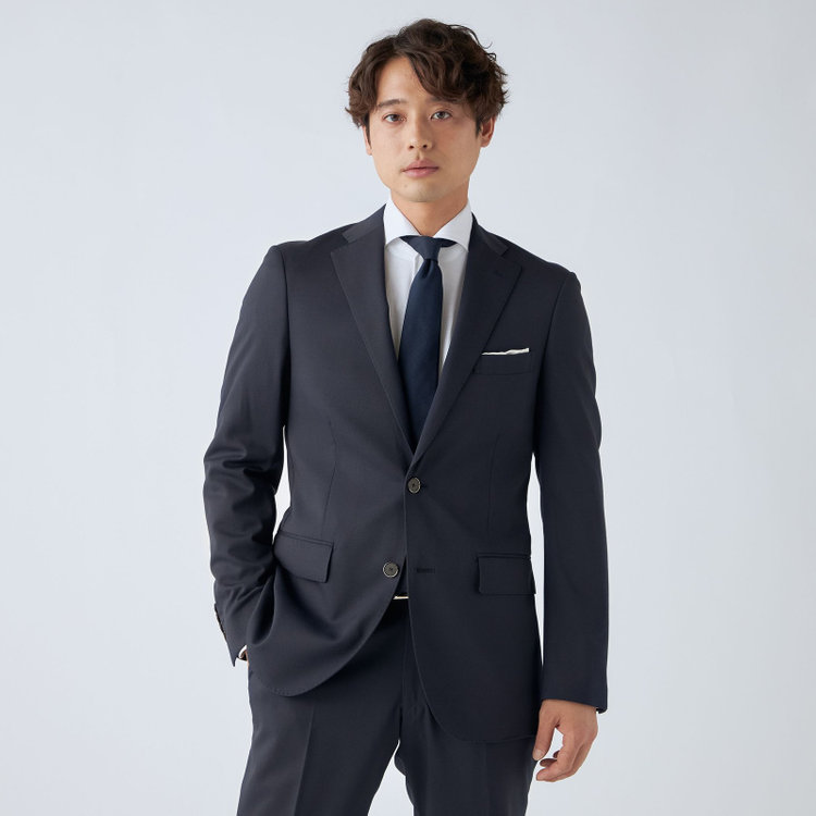 ＪＰ コンフォート 【ULTRA MOVE CROSS】【JOHN PEARSE comfort】【年間】2釦シングルジャケット/ネイビー×カルゼ 紺濃色