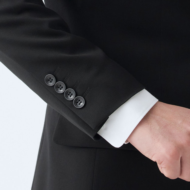 ドナートヴィンチウォモ 【Donato Vinci Italy UOMO】【秋冬】カシミヤシルクブレンド濃染加工/2釦シングルフォーマルスーツ 0タックパンツ/防虫加工/導電性繊維/アジャスター付き/※裾上げ必要 黒