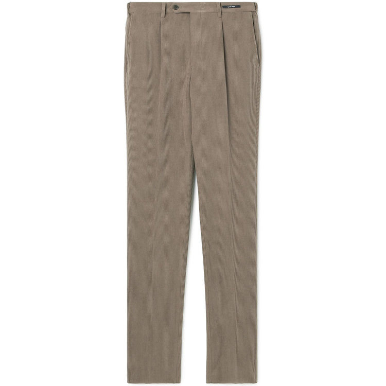 ＪＰコンフォート ネイビー 【JOHN PEARSE comfort navy】【秋冬】ワンタックパンツ/ ブラウン×コーデュロイ / ウエストムーブ仕様 /ウォッシャブル ※裾上げ必要 茶淡色