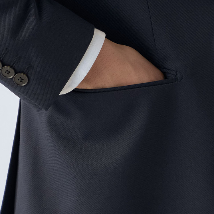 ＪＰ コンフォート 【ULTRA MOVE CROSS】【JOHN PEARSE comfort】【年間】2釦シングルジャケット/ネイビー×カルゼ 紺濃色