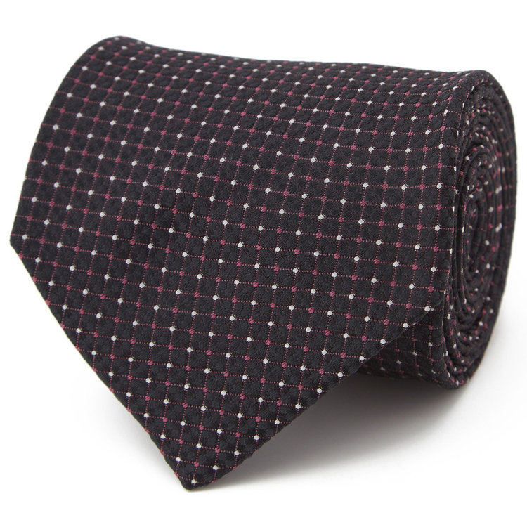 ドナートヴィンチ 【Donato Vinci Italy】シルク小紋柄ネクタイ 8.5cm幅/ワイン/MADE IN JAPAN その他