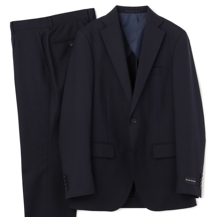 ＪＰ コンフォート 【JOHN PEARSE comfort】【春夏】2釦シングルスーツ ショートタック/ネイビー×チェック/REAL NAVY/NEW ZEALAND WOOL/SHOWER CLEAN/SustainaBee Wool/※裾上げ必要 紺中間