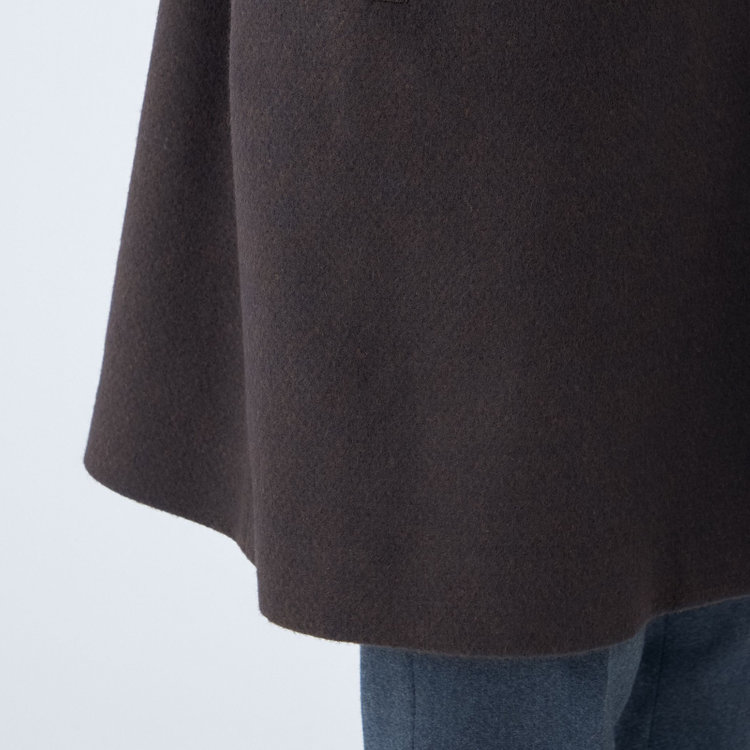 ＫＭＣブラック 【KANSAIMAN collection】【レギュラーフィット】ウールブレンド バルマカーンコート/ブラウン＆ネイビー/RE:NEWOOL 茶濃色