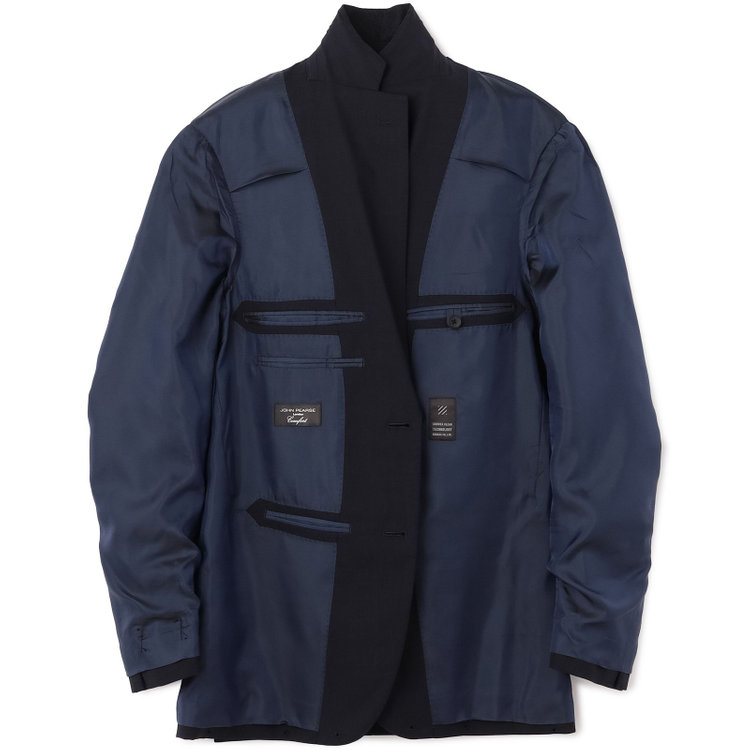 ＪＰ コンフォート 【JOHN PEARSE comfort】【春夏】2釦シングルスーツ ショートタック/ネイビー×チェック/REAL NAVY/NEW ZEALAND WOOL/SHOWER CLEAN/SustainaBee Wool/※裾上げ必要 紺中間