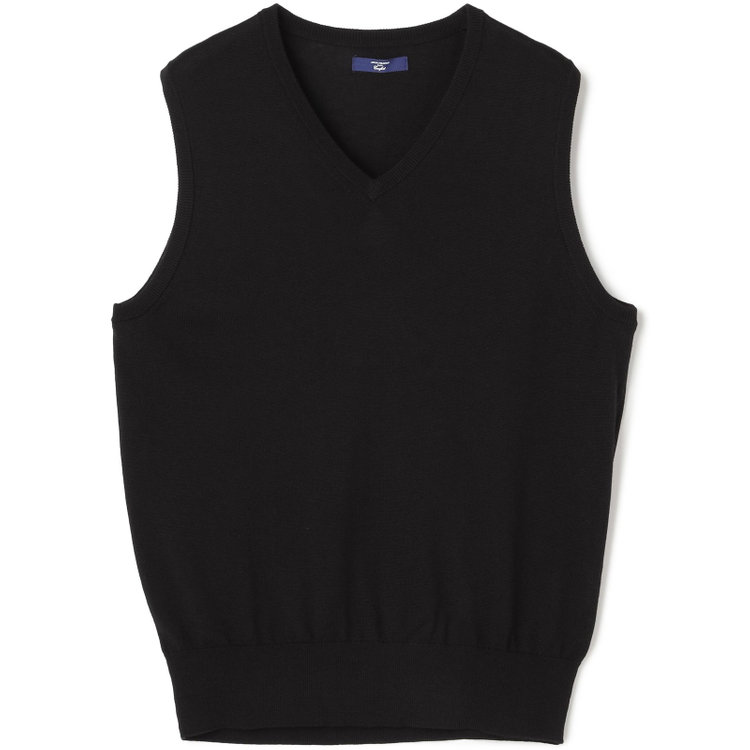 ＪＰコンフォート ネイビー 【JOHN PEARSE comfort navy】【秋冬】ニットベスト/ブラック/洗える×毛玉レス 黒