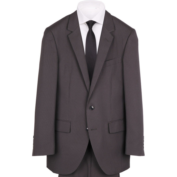 ＵＮＰＲＥＳＳＵＲＥ 【Unpressure】【春夏】2釦シングルスーツ 0タック/ブラック×ストライプ/ウォッシャブルパンツ ブラック系(黒)