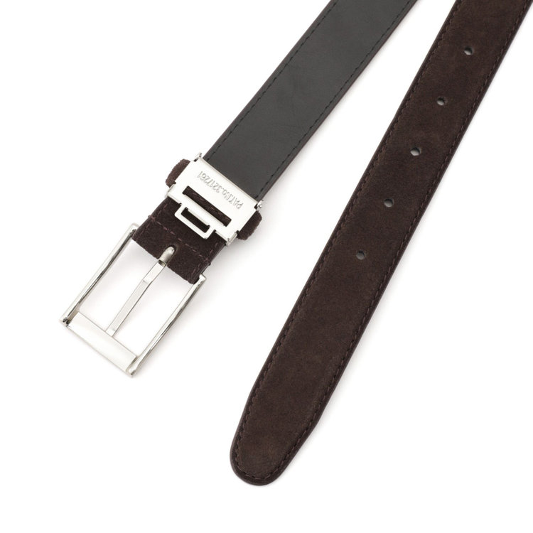 ジョンピアース 【JOHN PEARSE】ピンバックルベルト 3.0cm幅/ブラウン×スエード(ウエスト94cmまで対応) 茶濃色