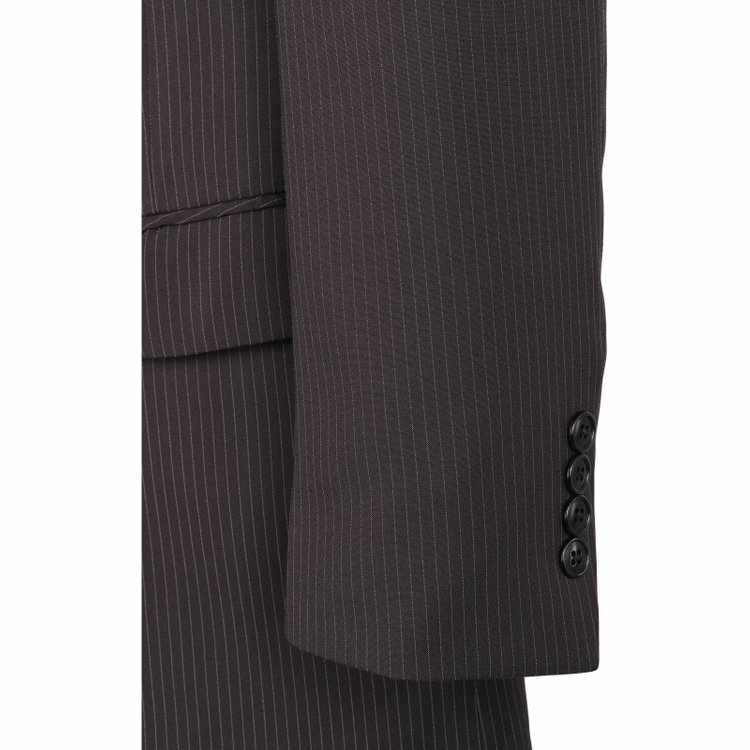 ＵＮＰＲＥＳＳＵＲＥ 【Unpressure】【春夏】2釦シングルスーツ 0タック/ブラック×ストライプ/ウォッシャブルパンツ ブラック系(黒)