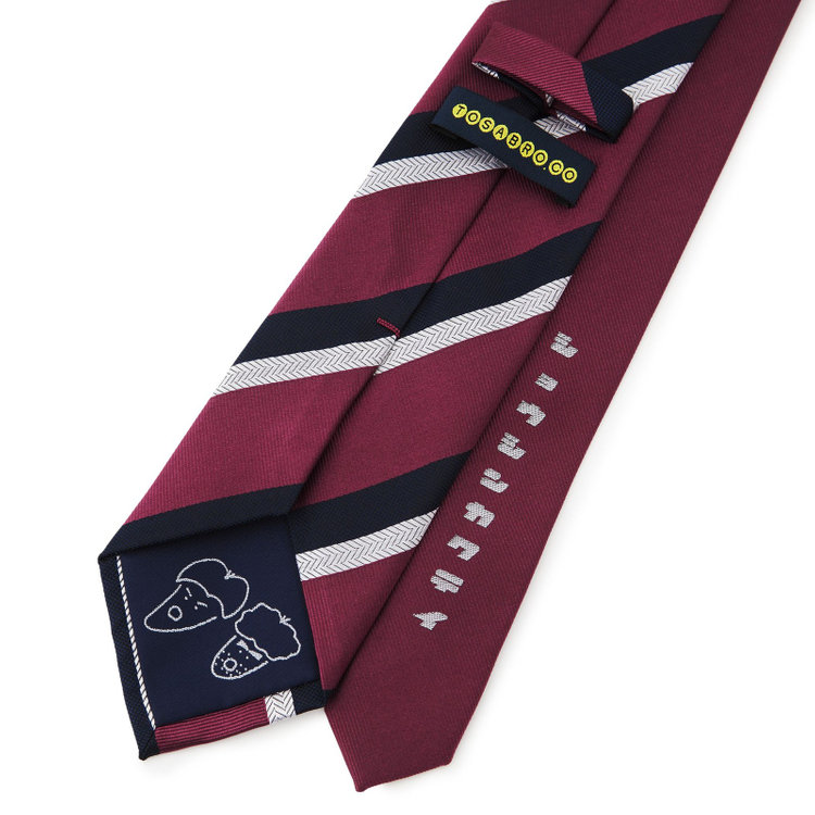 ソノタ（KONAKA用） 土佐兄弟コラボネクタイ＜社会人応援＞【兄】シルクブレンドストライプネクタイ/ワイン/「ショウシンカクテイ」 その他