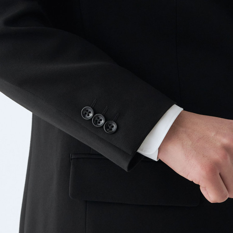 ＫＭＣブラック 【KANSAIMAN collection】【秋冬】2釦シングルフォーマルスーツ 1タックパンツ/アジャスター付き/※裾上げ必要 黒