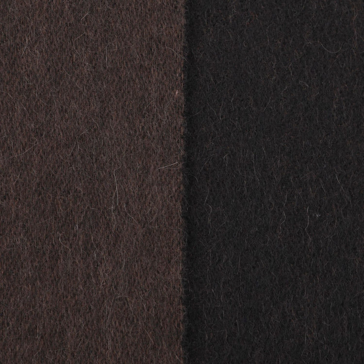 ソノタ（KONAKA用） カシミヤ100%マフラー/ブラック+ブラウン/ウォッシャブル/29.5cm×175cm 黒