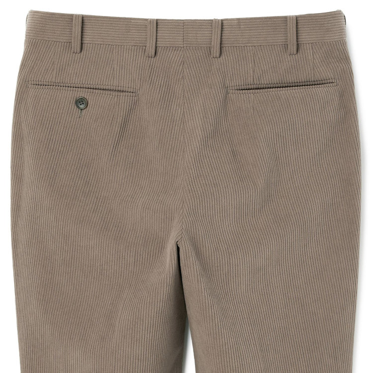 ＪＰコンフォート ネイビー 【JOHN PEARSE comfort navy】【秋冬】ワンタックパンツ/ ブラウン×コーデュロイ / ウエストムーブ仕様 /ウォッシャブル ※裾上げ必要 茶淡色