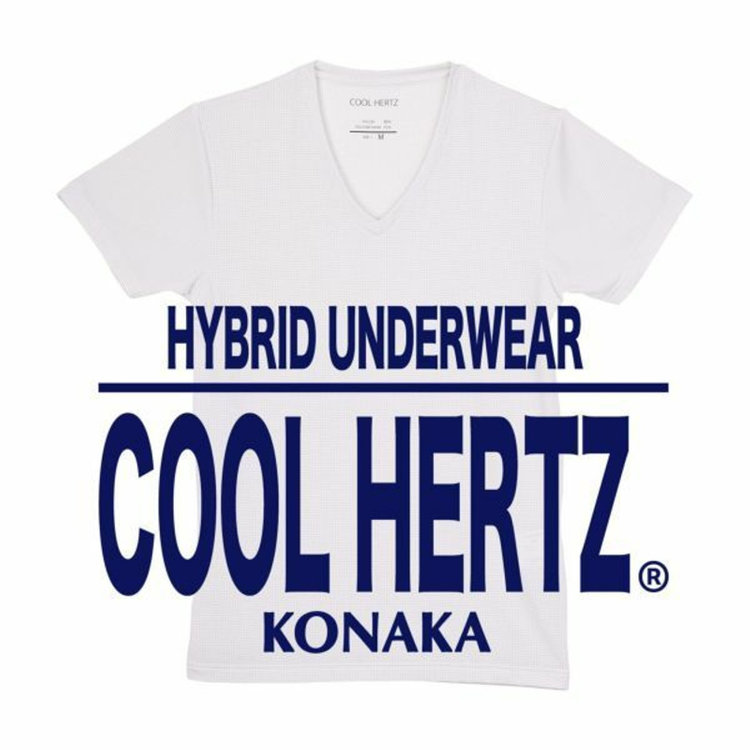 ソノタ（KONAKA用） ＼接触冷感・防臭・ＵＶカット・吸水速乾・ストレッチ／【COOL HERTZ:クールヘルツ】 Vネック半袖アンダーシャツ 白