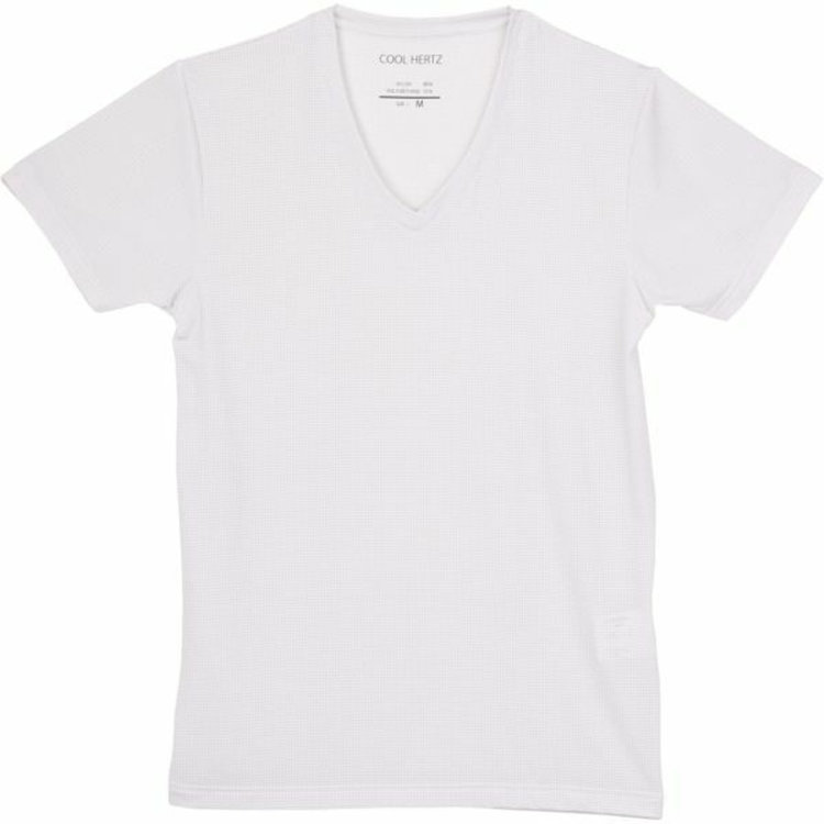 ソノタ（KONAKA用） ＼接触冷感・防臭・ＵＶカット・吸水速乾・ストレッチ／【COOL HERTZ:クールヘルツ】 Vネック半袖アンダーシャツ 白