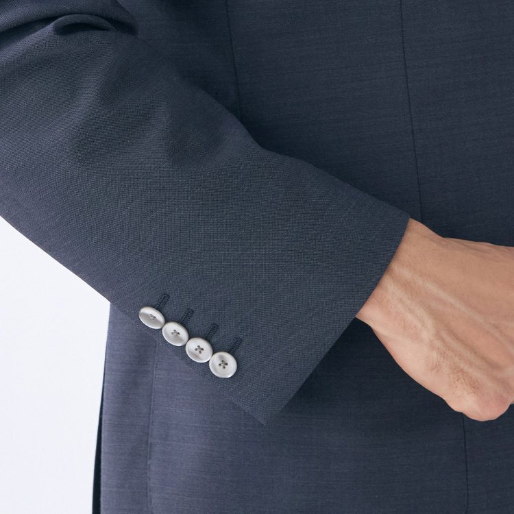 スタンリーブラッカ 【stanley blacker new york】【春夏】2釦シングルジャケット/ネイビー×デニムルック 紺中間