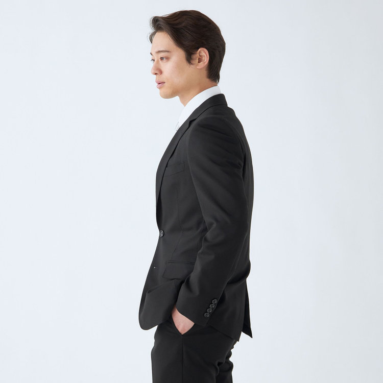 ＪＰセレクトライン 【JOHN PEARSE SELECTLINE】【秋冬】2釦シングルフォーマルスーツ 0タックパンツ/濃染加工/アジャスター付き 黒