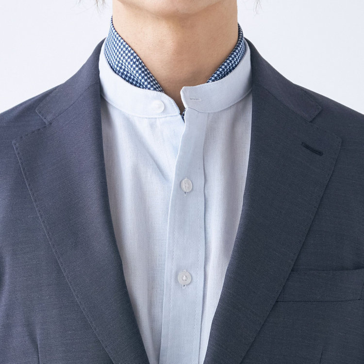 スタンリーブラッカ 【stanley blacker new york】【春夏】2釦シングルジャケット/ネイビー×デニムルック 紺中間