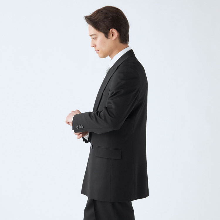 ドナートヴィンチ 【Donato Vinci Italy】【秋冬】カシミヤシルクブレンド濃染加工/4釦1掛けダブルフォーマルスーツ 1タックパンツ/防虫加工/導電性繊維/アジャスター付き/※裾上げ必要 黒