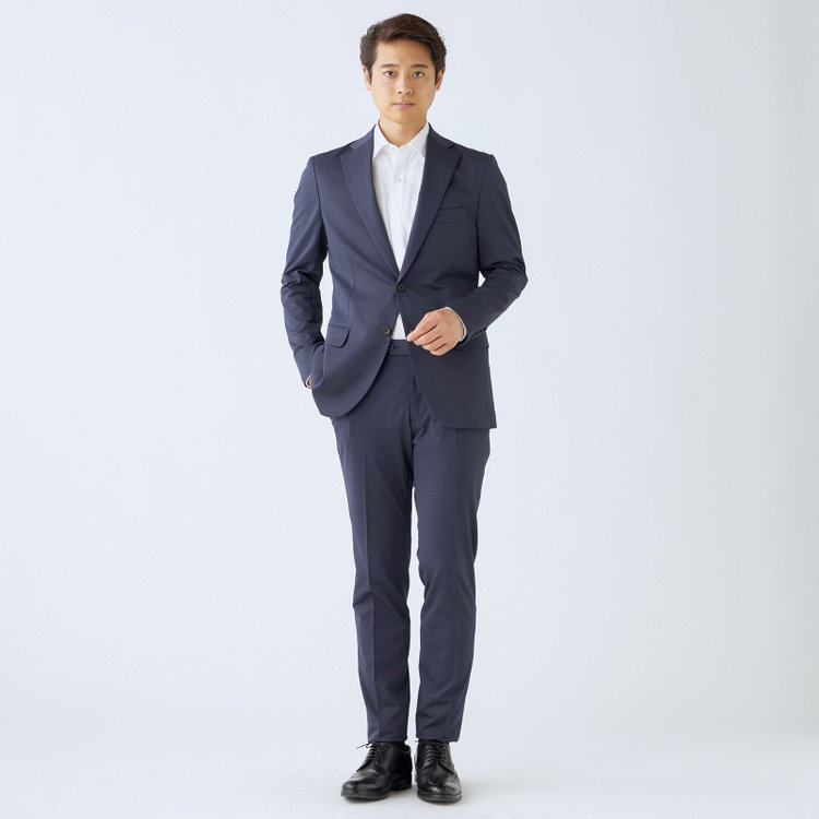 ＪＰ コンフォート 【JOHN PEARSE comfort navy】【春夏】機能性ポリエステル素材 2釦シングルジャケット/ネイビー/ULTRA MOVE/RIRANCHA/ウォッシャブル 紺濃色