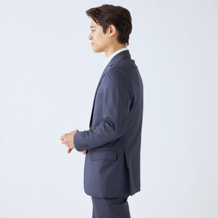 ＪＰ コンフォート 【JOHN PEARSE comfort navy】【春夏】機能性ポリエステル素材 2釦シングルジャケット/ネイビー/ULTRA MOVE/RIRANCHA/ウォッシャブル 紺濃色
