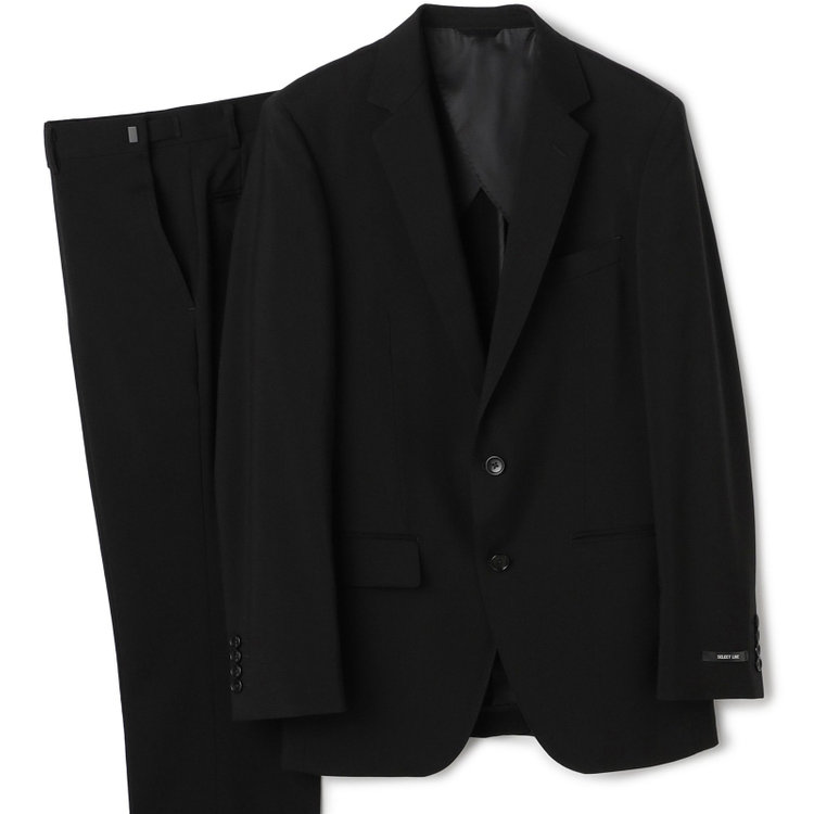 ＪＰセレクトライン 【JOHN PEARSE SELECTLINE】【秋冬】2釦シングルフォーマルスーツ 0タックパンツ/濃染加工/アジャスター付き 黒