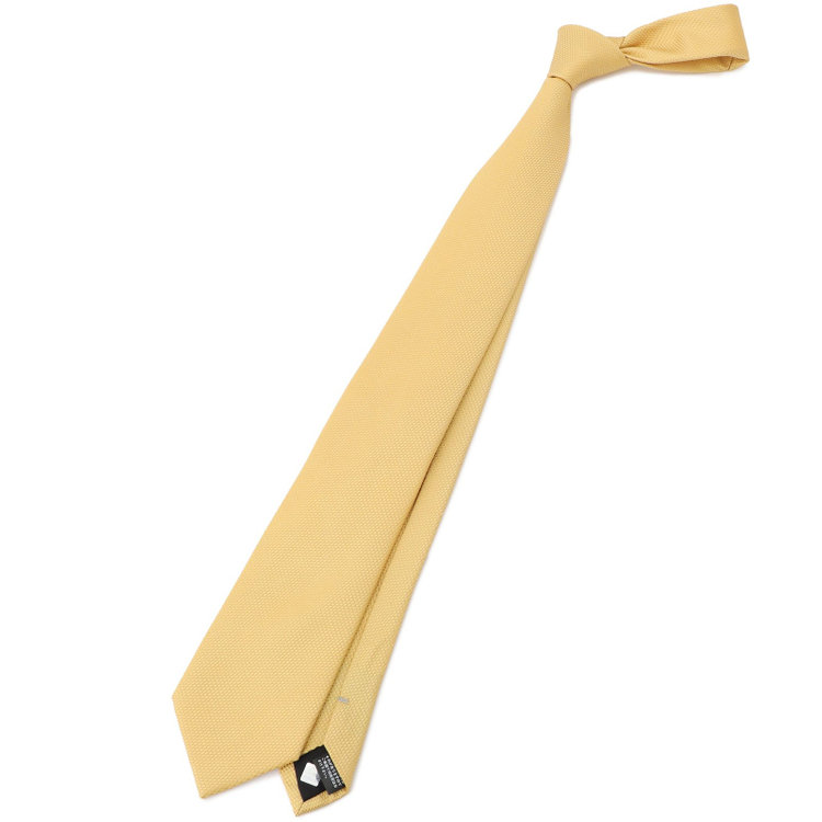 カンサイマンブルー 【イージーパーソナルカラータイ】【KANSAIMAN collection】シルクネクタイ＆ポケットチーフ付き/8.0㎝/春 イエロー その他