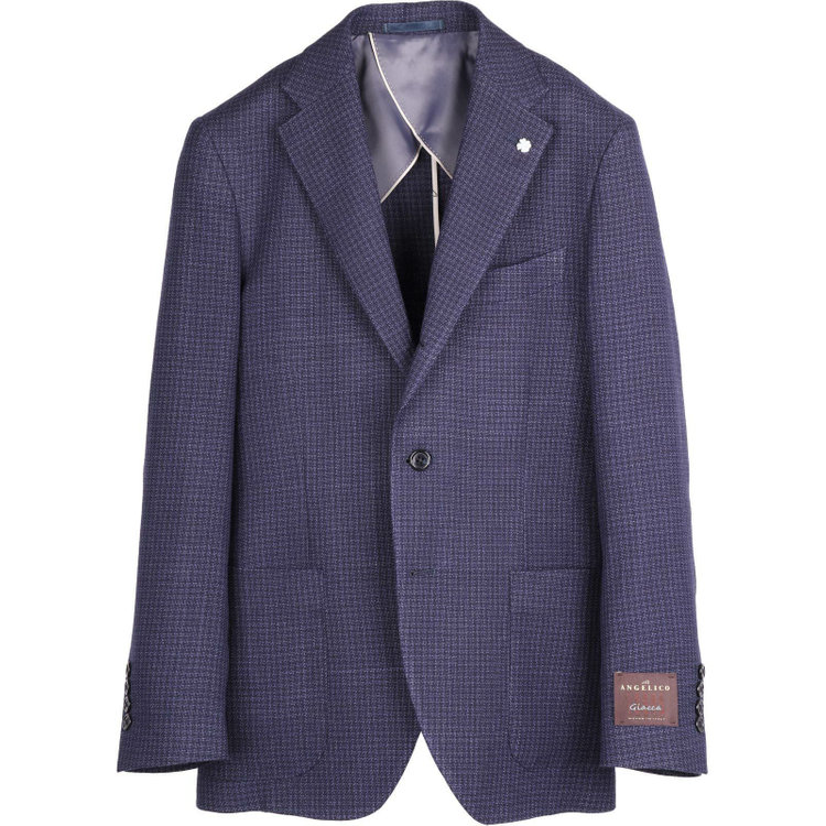 KONAKA　アウトレット 【WEB限定/OUTLET/汚れ・キズ等有】【JOHN PEARSE BLACK】【春夏】リネンウール3釦段返りシングルジャケット/ネイビー×チェック/ANGELICO woven in italy ネイビー系(紺)