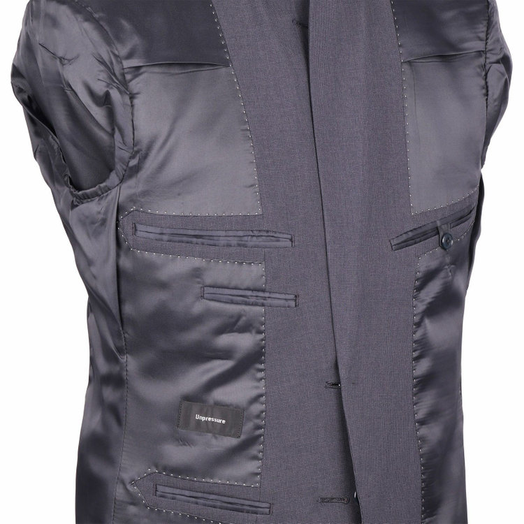 ＵＮＰＲＥＳＳＵＲＥ 【Unpressure】【春夏】2釦シングルスーツ 0タック/ネイビー×チェック/ウォッシャブルパンツ ネイビー系(紺)