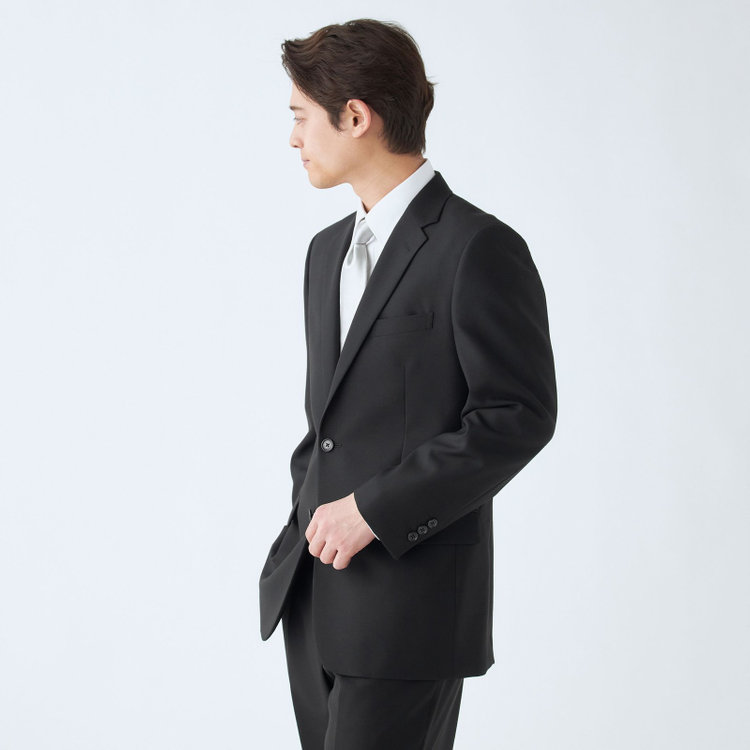 トゥルートップ 【TRUE TOP】【秋冬】2釦シングルフォーマルスーツ 1タックパンツ/アジャスター付/※裾上げ必要 黒