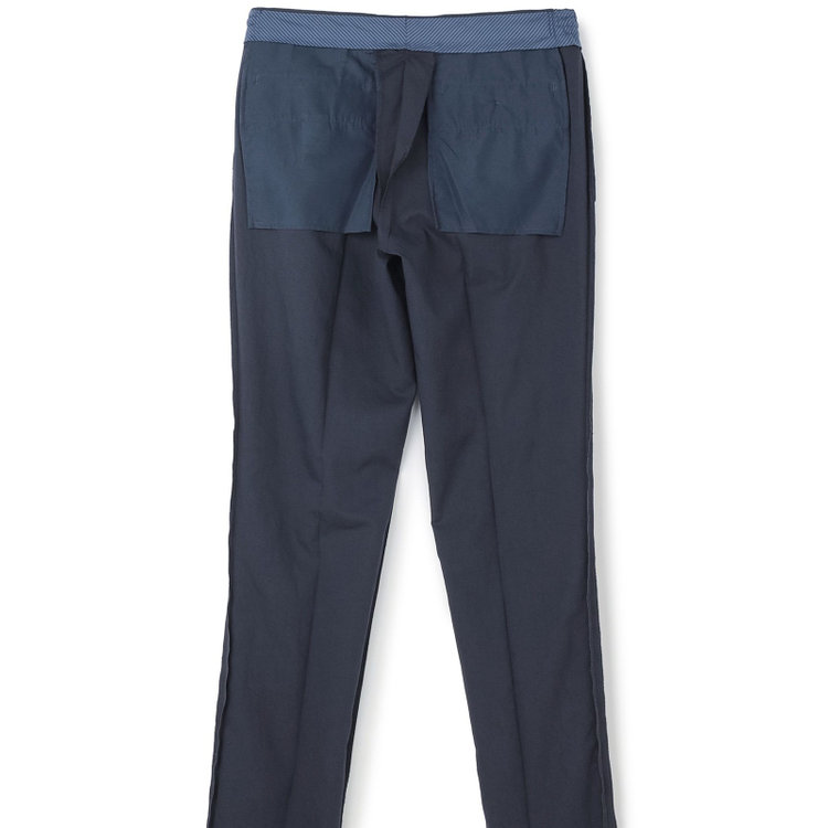 スタンリーブラッカ 【stanley blacker new york】【春夏】1タックテーパードパンツ/ネイビー×テックコットンストレッチ/ウエストシャーリング仕様/※裾上げ必要 紺濃色
