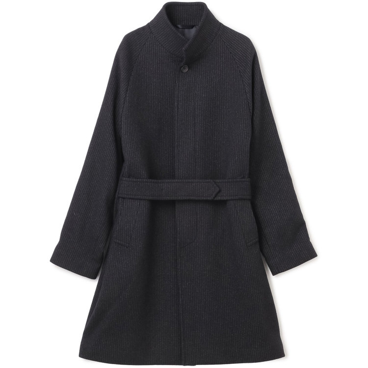 ＫＭＣブラック 【KANSAIMAN collection】ショートスタンドカラーコート/ネイビー/RE:NEWOOL 紺中間