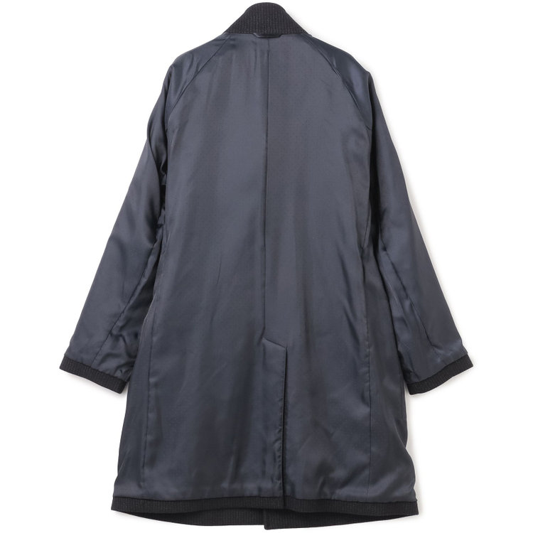 ＫＭＣブラック 【KANSAIMAN collection】ショートスタンドカラーコート/ネイビー/RE:NEWOOL 紺中間