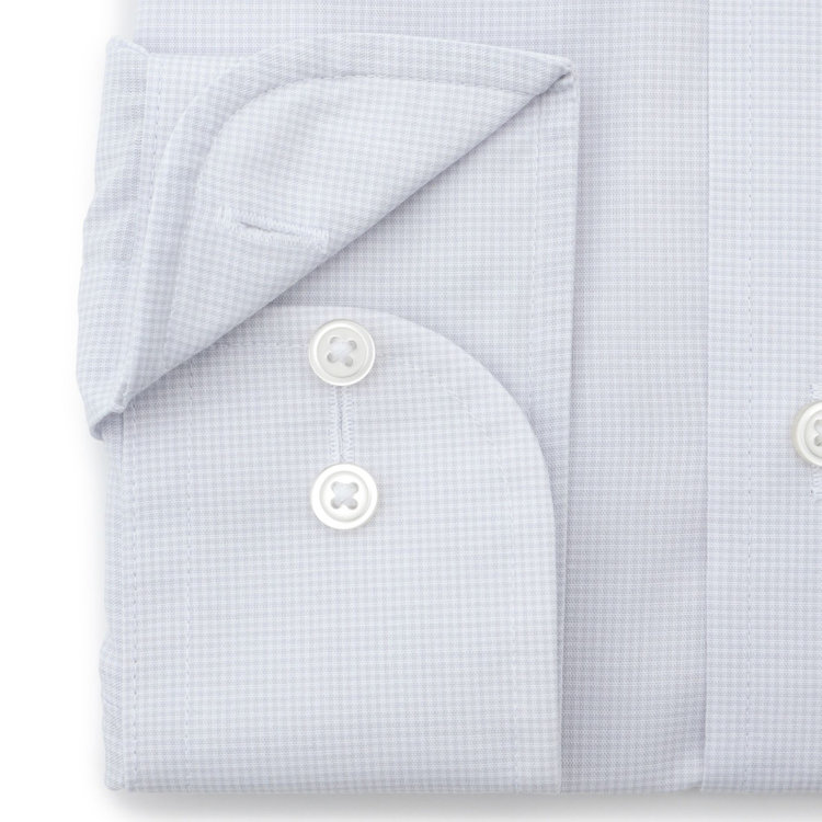 ＤＵＫＥ ＭＯＲＧＡ 【形態安定】ワイドカラーワイシャツ/グレー×チェック グレー中間