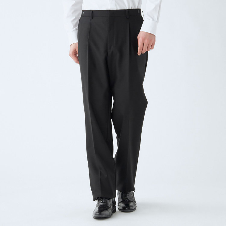 トゥルートップ 【TRUE TOP】【秋冬】2釦シングルフォーマルスーツ 1タックパンツ/アジャスター付/※裾上げ必要 黒