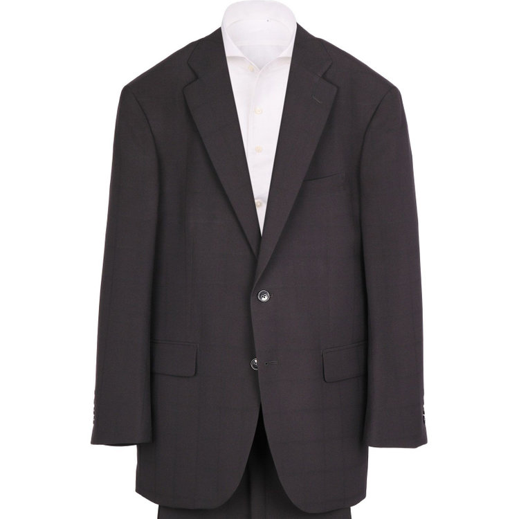 トゥルートップ 【TRUE TOP】【春夏】2釦シングルスーツ 1タック/ブラック×シャドーチェック/ウォッシャブルパンツ ブラック系(黒)