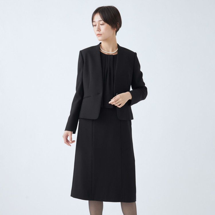 カンサイファム 【KANSAI YAMAMOTO FEMME】【年間】ノーカラー＋ワンピーススカートレディースフォーマル 黒