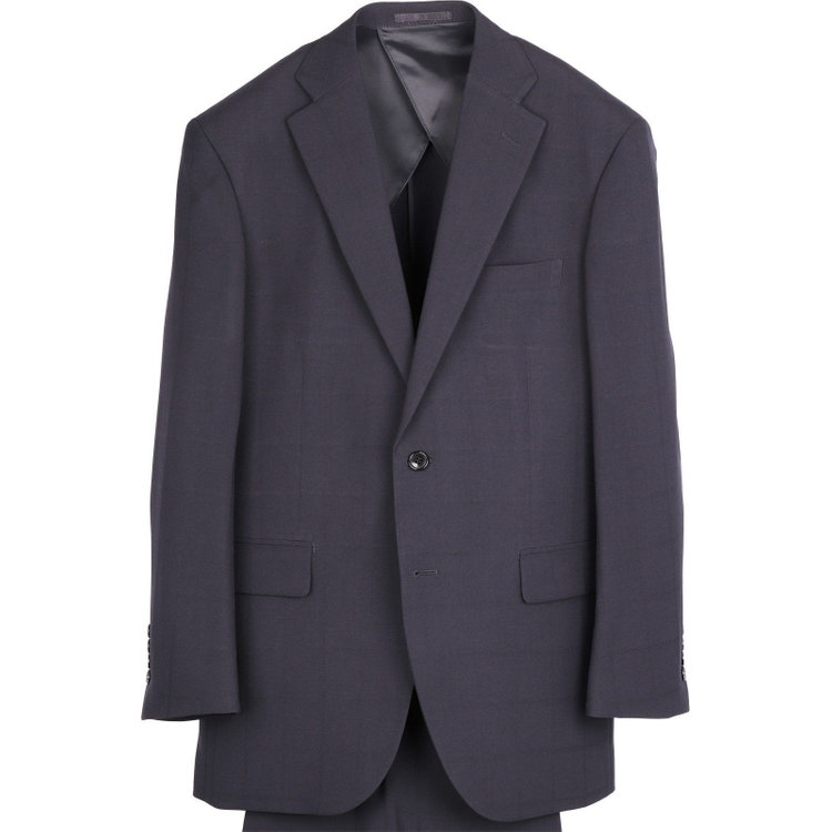 トゥルートップ 【TRUE TOP】【春夏】2釦シングルスーツ 1タック/ネイビー×シャドーチェック/ウォッシャブルパンツ ネイビー系(紺)