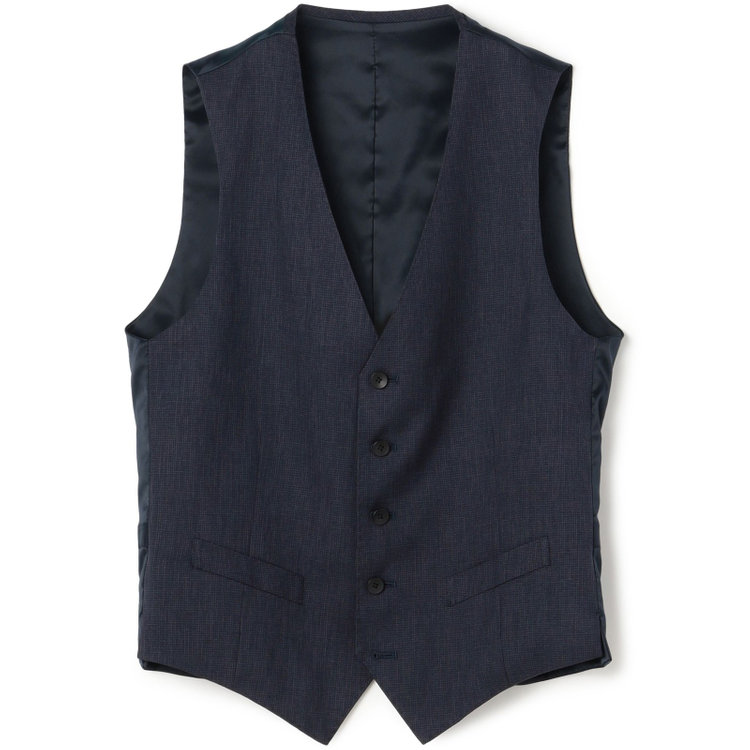 ＪＰ コンフォート 【JOHN PEARSE comfort】【年間】スリーピース2釦シングルスーツ ショートタック/ネイビー×チェック/ULTRA MOVE/ウォッシャブル/※裾上げ必要 紺中間