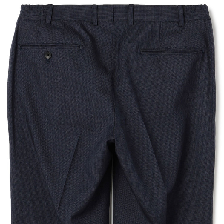 ＪＰ コンフォート 【JOHN PEARSE comfort】【年間】スリーピース2釦シングルスーツ ショートタック/ネイビー×チェック/ULTRA MOVE/ウォッシャブル/※裾上げ必要 紺中間