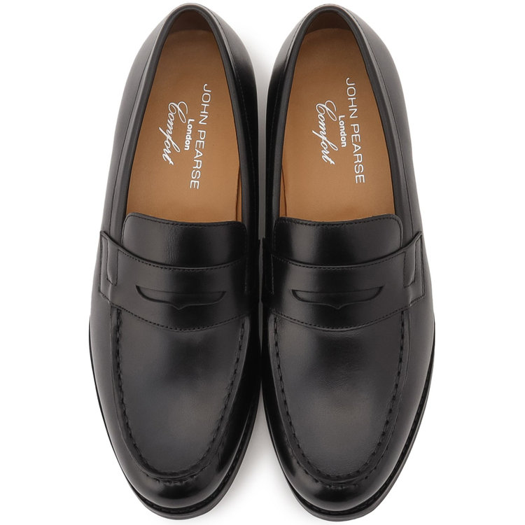 ＪＰ コンフォート  【JOHN PEARSE】ローファードレスシューズ/ブラック/セメント製法 黒