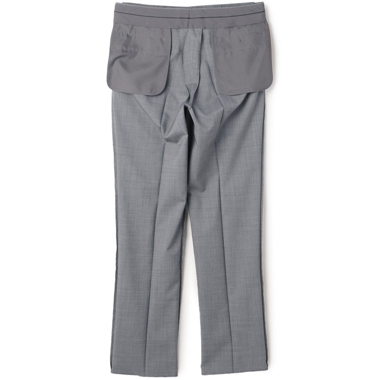 ソノタ（KONAKA用） 【L.O.X】【大きいサイズ】【春夏】ウールブレンド 1タックパンツスラックス/グレー/ウエストアジャスター仕様/※裾上げ必要 グレー濃色