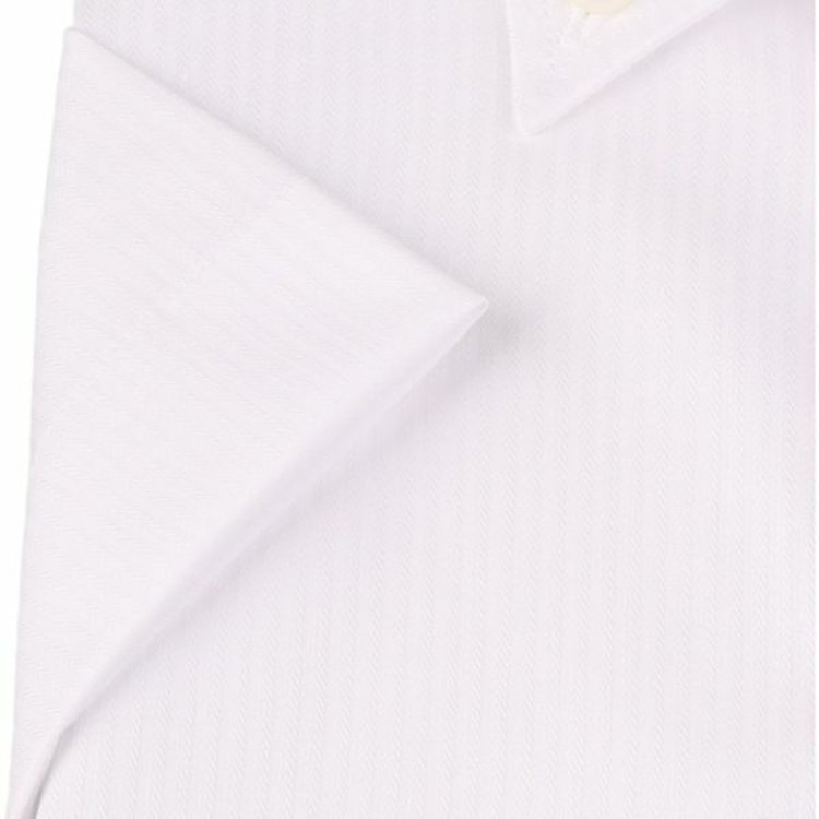 ジョンピアース 【半袖】【JOHN PEARSE White】【形態安定】ボタンダウンドレスシャツ/ホワイト×ドビーストライプ/吸水速乾 白