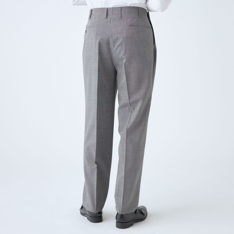 ソノタ（KONAKA用） 【L.O.X】【大きいサイズ】【春夏】ウールブレンド 1タックパンツスラックス/グレー/ウエストアジャスター仕様/※裾上げ必要 グレー濃色