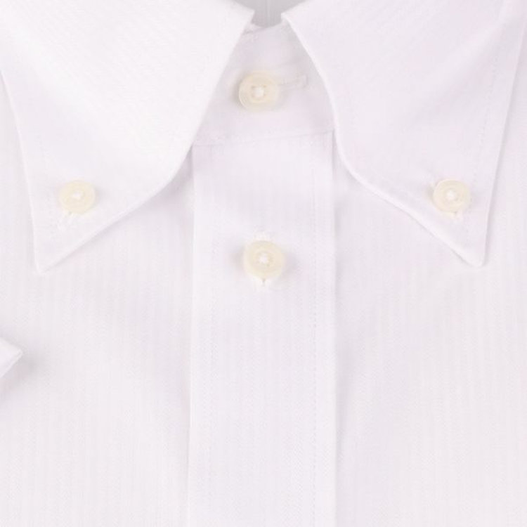 ジョンピアース 【半袖】【JOHN PEARSE White】【形態安定】ボタンダウンドレスシャツ/ホワイト×ドビーストライプ/吸水速乾 白